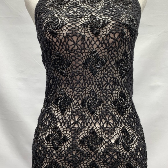 Dolce and Gabbana Size 40 black crochet beaded top - Picture 2 of 13